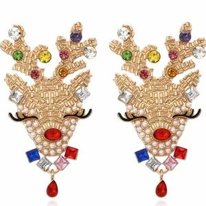 Bejewelled Reindeer Diva Earrings